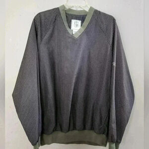 Vintage Pebble Beach V-Neck Pullover Windbreaker Jacket Herringbone Golf Men's M